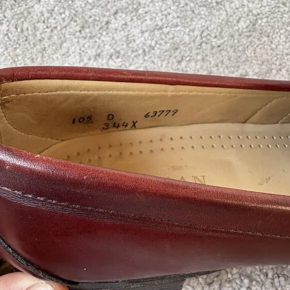 Vtg Cole Haan Kiltie Buckle Loafers Men's 10.5D Burgundy Leather Slip On Shoes