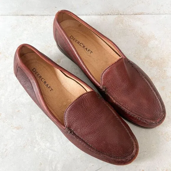 VTG Deercraft buckskin deer leather brown loafers men’s 8.5 women’s 10