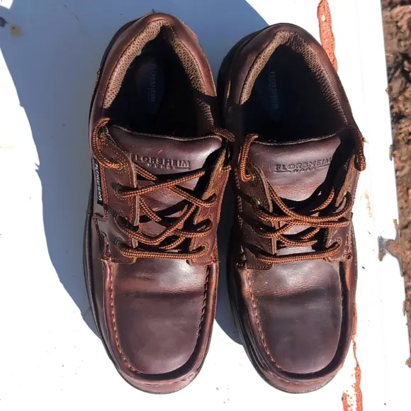 Vtg Florsheim Steel Toe Loafers Brown Leather Men's Shoes 12EEE Canoe Moc Toe Ox