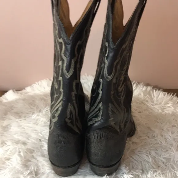 VTG Justin Black Teju Lizard Western Boot #8310