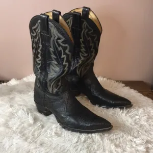 VTG Justin Black Teju Lizard Western Boot #8310