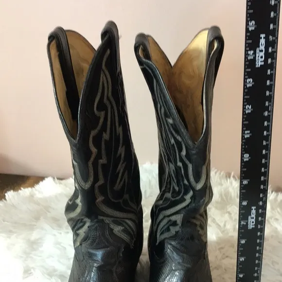 VTG Justin Black Teju Lizard Western Boot #8310
