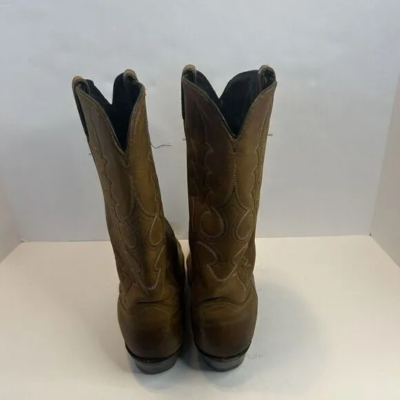 VTG Men's Code West Western Boots Honey Brown Size 8.5- M All Leather Made 🇺🇸
