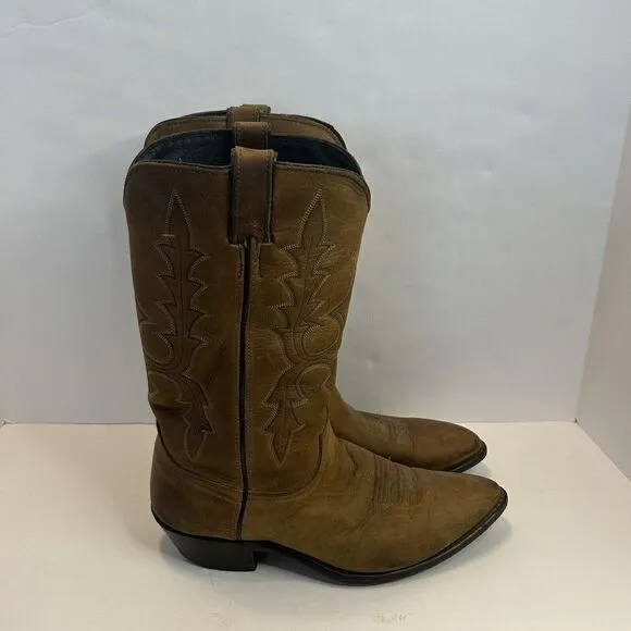VTG Men's Code West Western Boots Honey Brown Size 8.5- M All Leather Made 🇺🇸