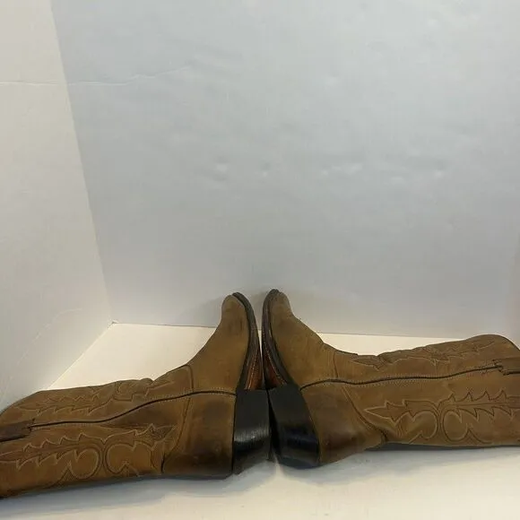 VTG Men's Code West Western Boots Honey Brown Size 8.5- M All Leather Made 🇺🇸