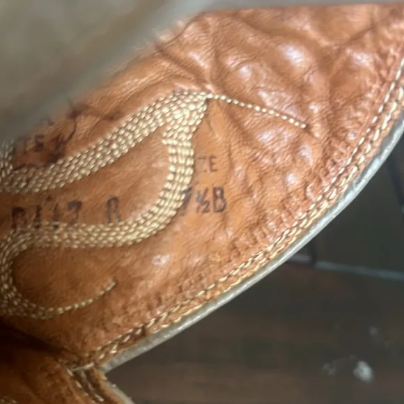 VTG Nocona Boots Mens Brown Leather‎ Western Cowboy Boots Pull On Size 7.5B ⬇️