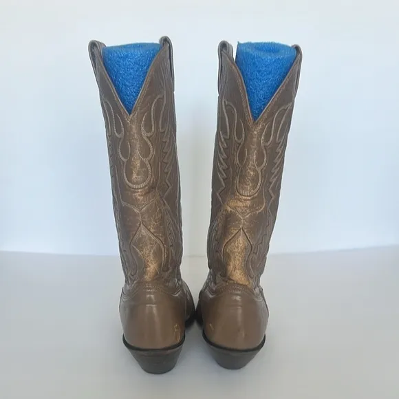 VTG Nocona Boots Mens Brown Leather‎ Western Cowboy Boots Pull On Size 7.5B ⬇️