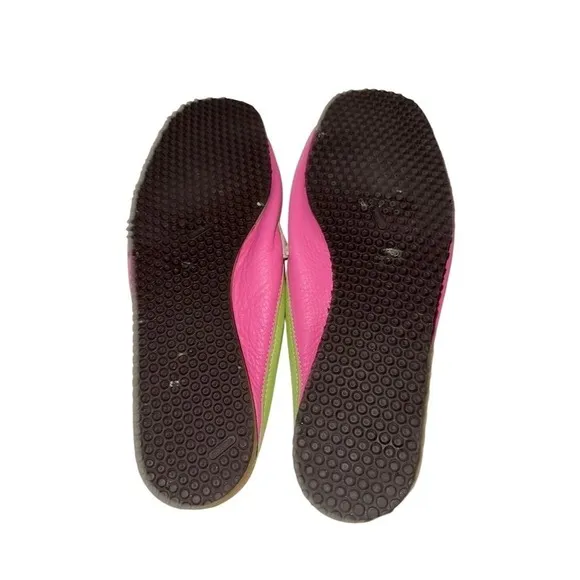 VTG Sesto Meucci Colorful Leather Mule Slide Shoes 8 preppy loafer pink green