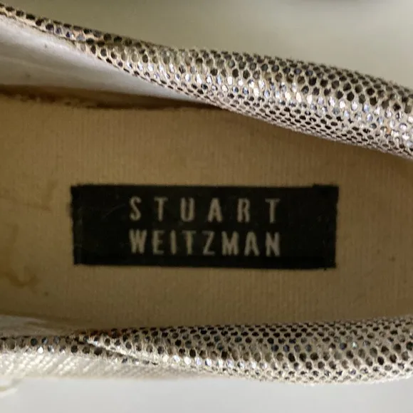 Vtg Stuart Weitzman Faux Animal Gold Flecked Lace-Up Sneakers