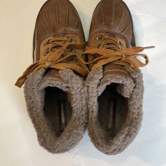 Weatherproof Men's Brown Lace-Up Landon Memory Foam Suede Sneaker Shoes Size 11
