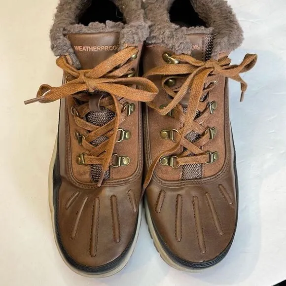 Weatherproof Men's Brown Lace-Up Landon Memory Foam Suede Sneaker Shoes Size 11