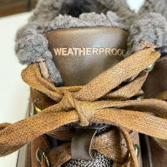 Weatherproof Men's Brown Lace-Up Landon Memory Foam Suede Sneaker Shoes Size 11