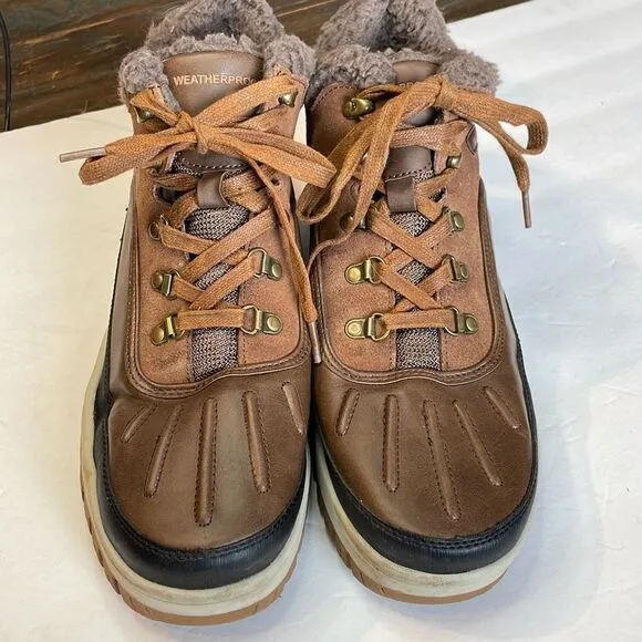 Weatherproof Men's Brown Lace-Up Landon Memory Foam Suede Sneaker Shoes Size 11