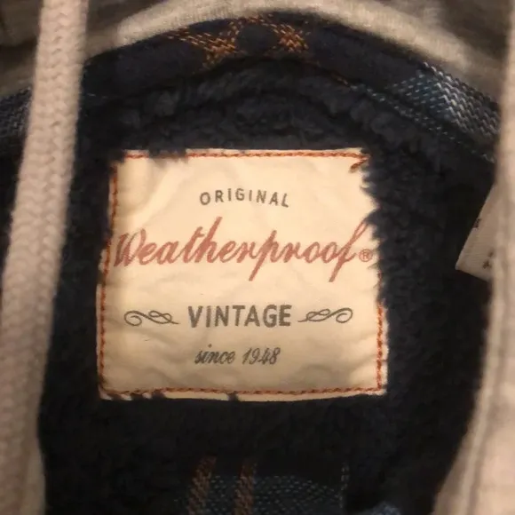 Weatherproof Vintage Sherpa-Lined Flannel Hoodie Jacket – Men’s Size XL