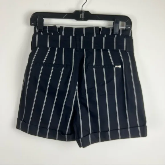 WHBM The 5” Short Striped Belted High-Rise Shorts – Size 4 (NWT)