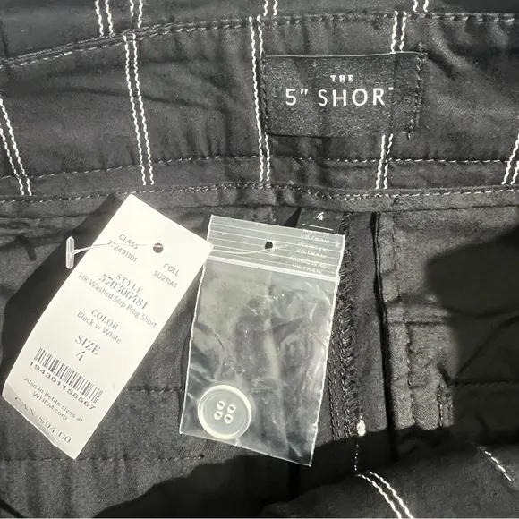 WHBM The 5” Short Striped Belted High-Rise Shorts – Size 4 (NWT)