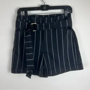 WHBM The 5” Short Striped Belted High-Rise Shorts – Size 4 (NWT)