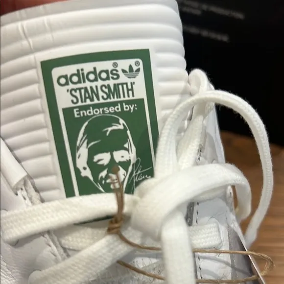 White Stan Smith Adidas Sneakers with Green Accents