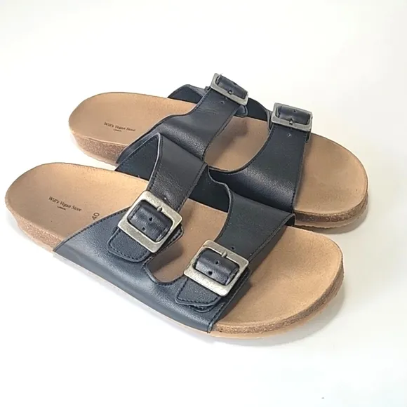 Willi's Vegan store London  two strap footbed leather sandals women's size 40