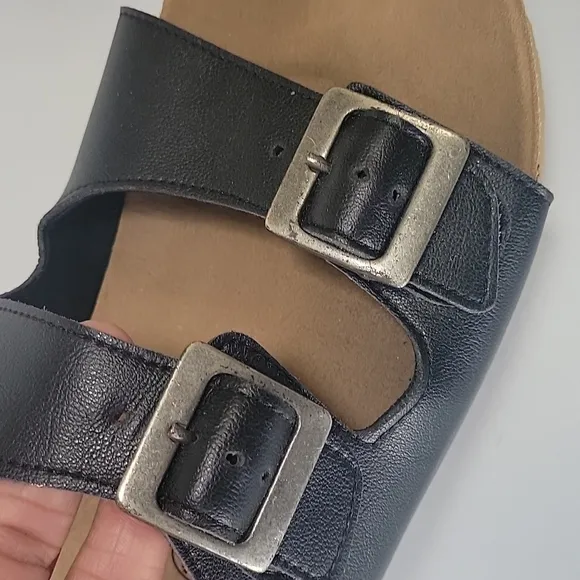 Willi's Vegan store London  two strap footbed leather sandals women's size 40