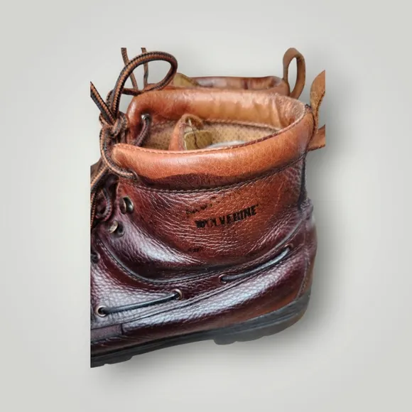 Wolverine mens brown leather boots  Size 10.5 M