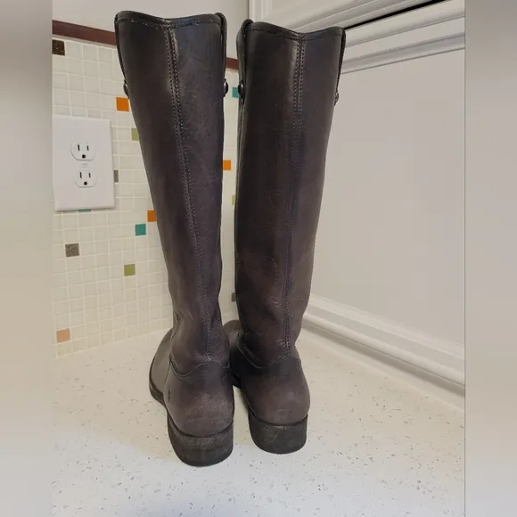 Women frye pull on tall boot smoke gray 8.5 B