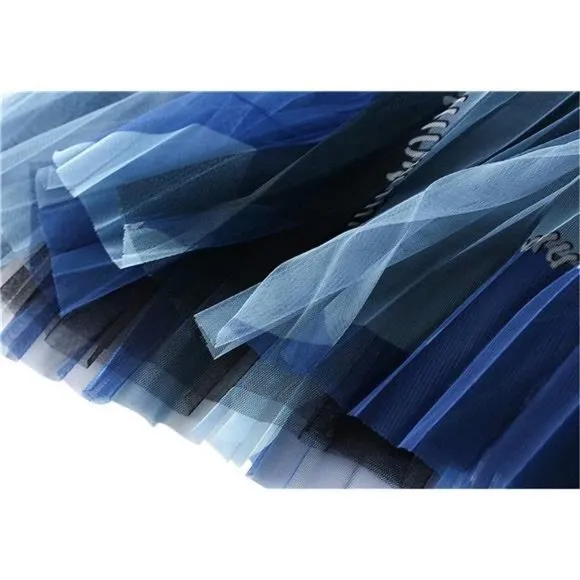 WOMEN Tutu Tulle Skirt Blue