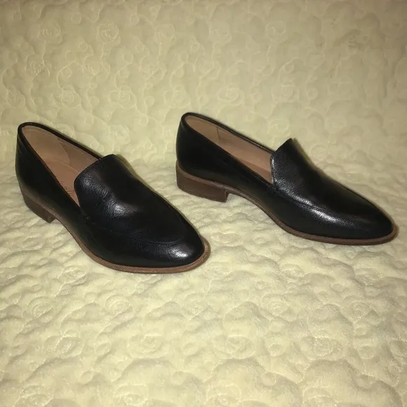 Women’s 6 MADEWELL The Frances Black Leather Loafers Shoes Business Casual NEW