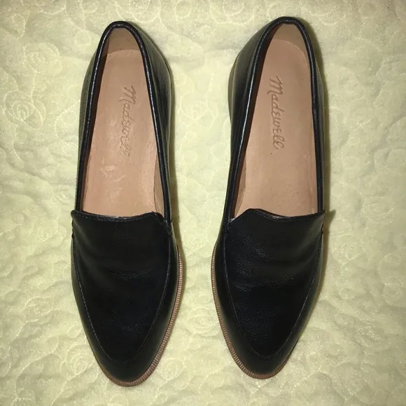 Women’s 6 MADEWELL The Frances Black Leather Loafers Shoes Business Casual NEW