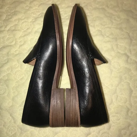 Women’s 6 MADEWELL The Frances Black Leather Loafers Shoes Business Casual NEW