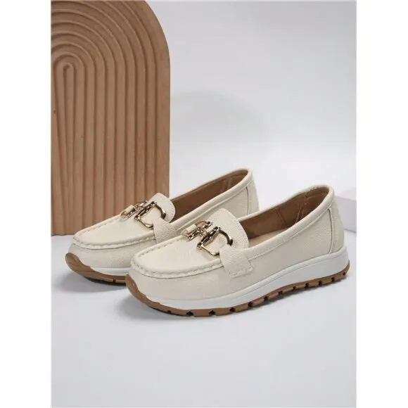 Women's Comfortable Soft Sole Sneakers With Metallic Chain Decoration