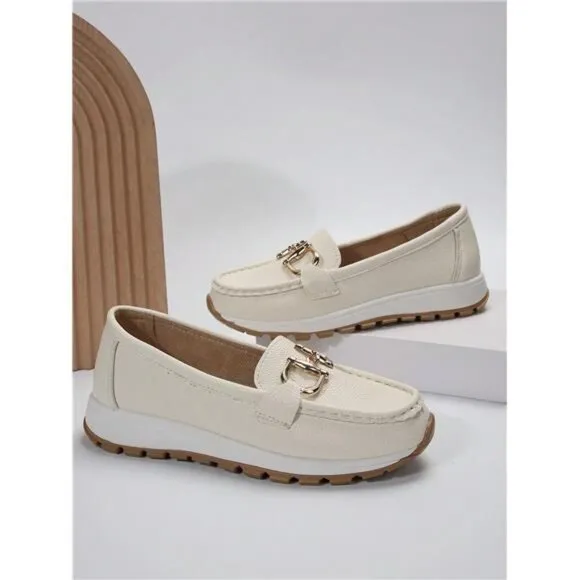 Women's Comfortable Soft Sole Sneakers With Metallic Chain Decoration