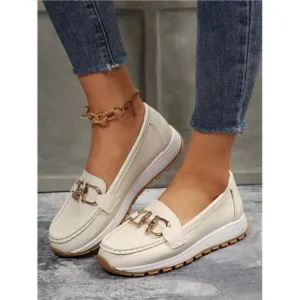 Women's Comfortable Soft Sole Sneakers With Metallic Chain Decoration