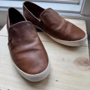 Women's Frye Dylan Leather Slip-On Sneakers Size 8.5M Brown Flats Shoes