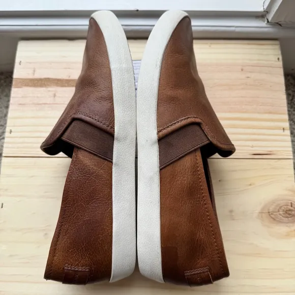 Women's Frye Dylan Leather Slip-On Sneakers Size 8.5M Brown Flats Shoes