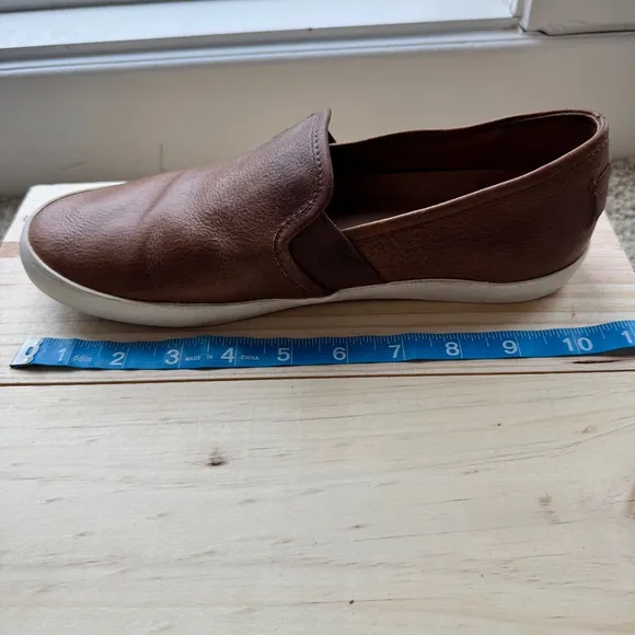 Women's Frye Dylan Leather Slip-On Sneakers Size 8.5M Brown Flats Shoes