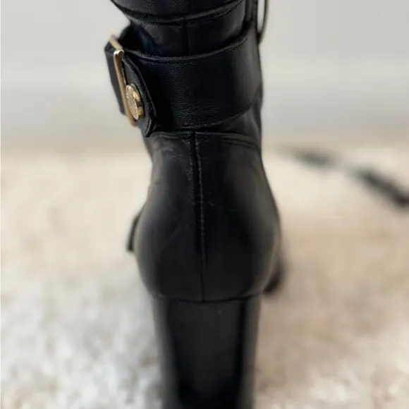 Women’s Kurt Geiger Black Soft Leather Ankle Boots w/ Buckles Size 37/6.5