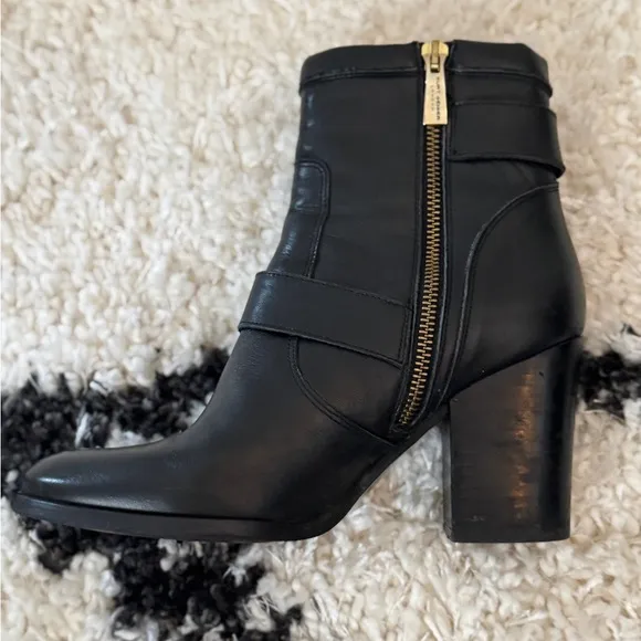Women’s Kurt Geiger Black Soft Leather Ankle Boots w/ Buckles Size 37/6.5