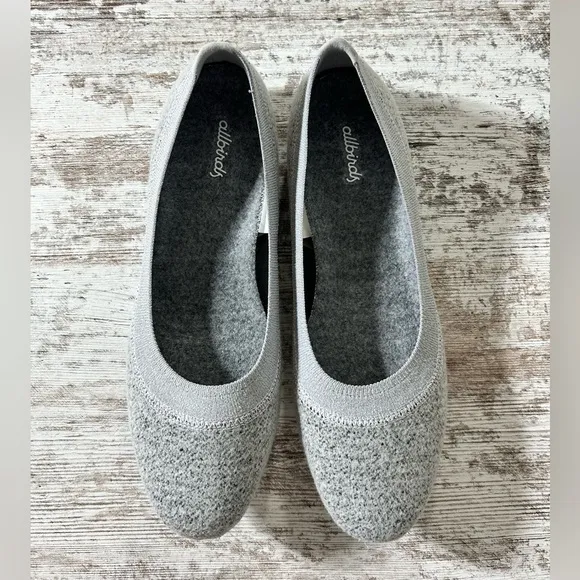 Women’s NWOB Allbirds Tree Breezers Breathable Knit Flats Round Toe Gray SZ 10.5