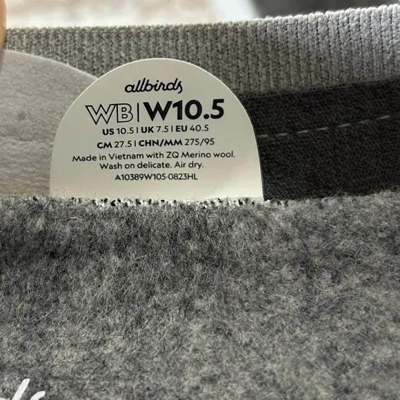 Women’s NWOB Allbirds Tree Breezers Breathable Knit Flats Round Toe Gray SZ 10.5