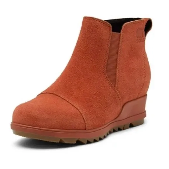 Women's Sorel Evie Pull on Booties Warp-red Suede Ankle Boots Size 10.5