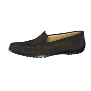Women’s Tod’s Moc Square Toe Brown Suede Slip-On Loafers with Moccasin Design 38