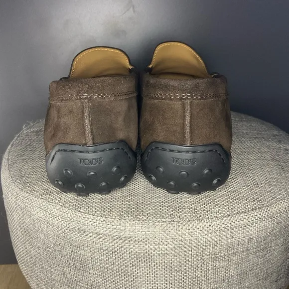 Women’s Tod’s Moc Square Toe Brown Suede Slip-On Loafers with Moccasin Design 38