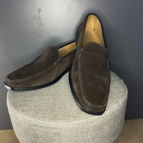Women’s Tod’s Moc Square Toe Brown Suede Slip-On Loafers with Moccasin Design 38