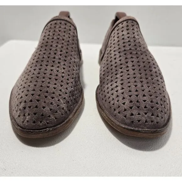 Women's Trask Ali Perforated TAUPE Suede Loafers Size 8.5 36-1554 NWOB