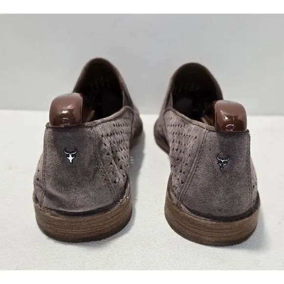 Women's Trask Ali Perforated TAUPE Suede Loafers Size 8.5 36-1554 NWOB