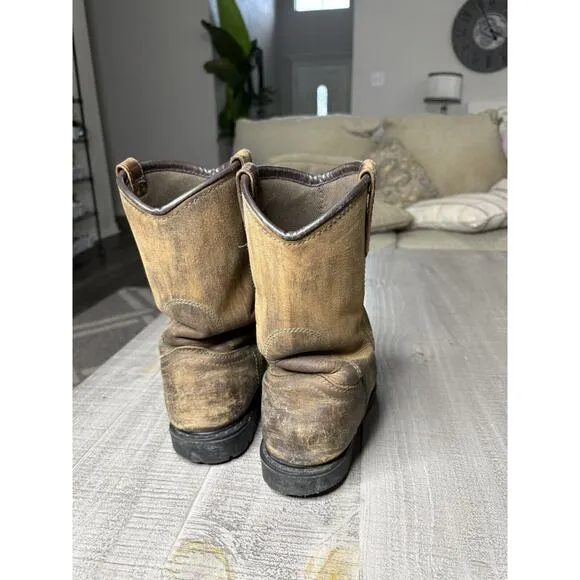 Worx By Red Wing Men’s Size 8M Work Boots Steel Toe Pull On Brown leather 5700