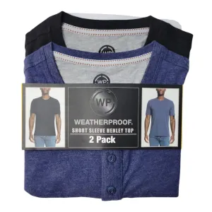 WP Weatherproof Men's 2 Pack Soft Short Sleeve Henley