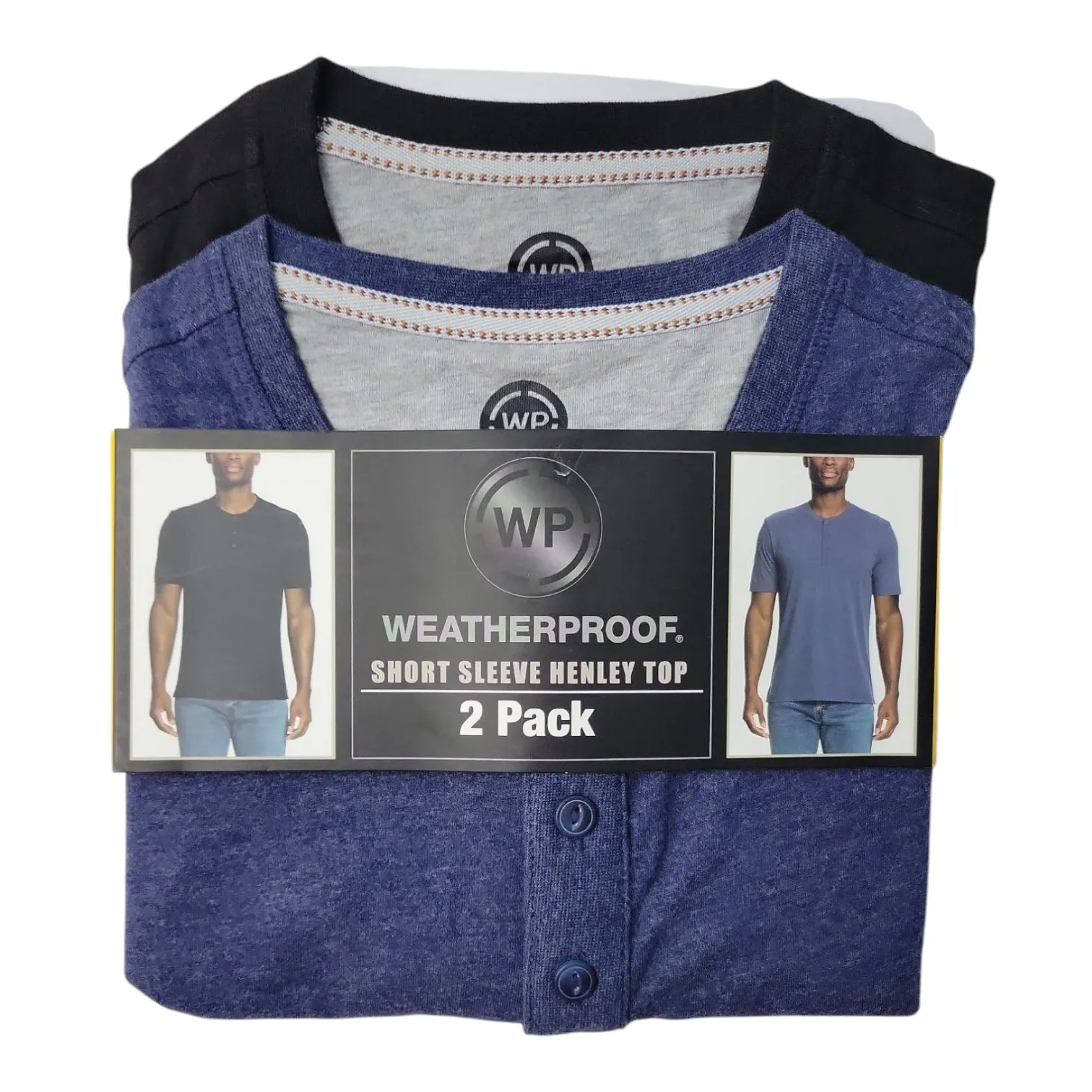 WP Weatherproof Men's 2 Pack Soft Short Sleeve Henley