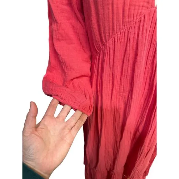 XIRENA Ella Cotton Midi Dress Rose Coral